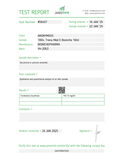 Bioniche Pharma Trena-Med E (trenbolone enanthate) 200 mg/ml 10ml vial