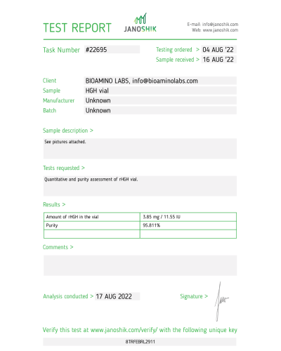 Bioamino Labs 100IU/box (10 vial x 10IU + 10 amp water for injection)