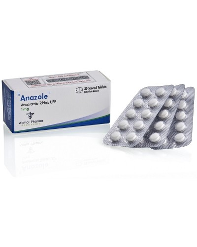 Alpha-Pharma Anazole Anastrozole 1mg/tab 10 tab/strip 30 tabs/box