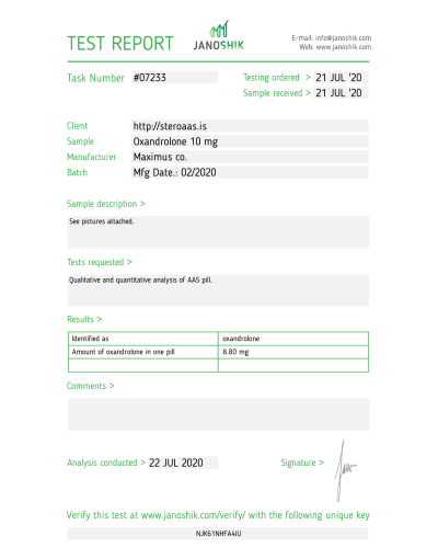 Maximus Pharma Oxandrolone 10/tab 100 tabs/box