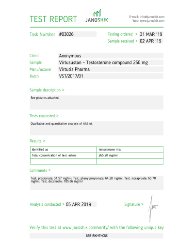 Virtutis Pharma Virtusustan (Sustanon) 250mg/ml 10 amp/pack