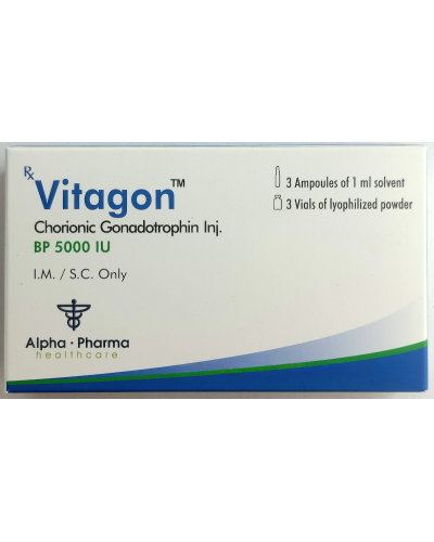 Alpha-Pharma Vitagon Chorionic Gonadotropin (hCG) Inj.	5000 iu	3 x 2ml vials
