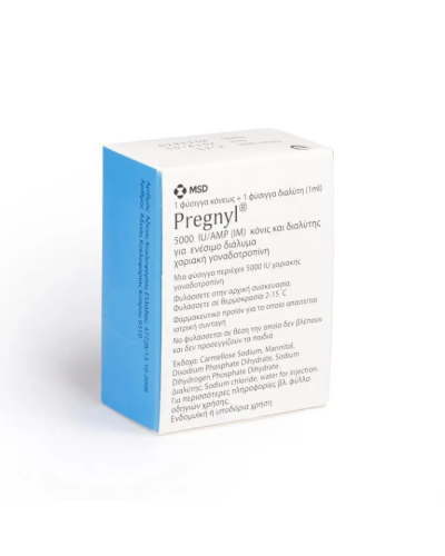 MSD Pregnyl Organon 5000IU/amp  + 1ml solvent