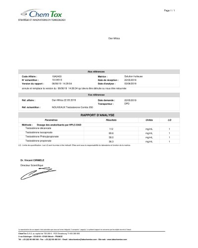 Nouveaux LTD Testosterone Combo 250mg/ml 10 amp/pack