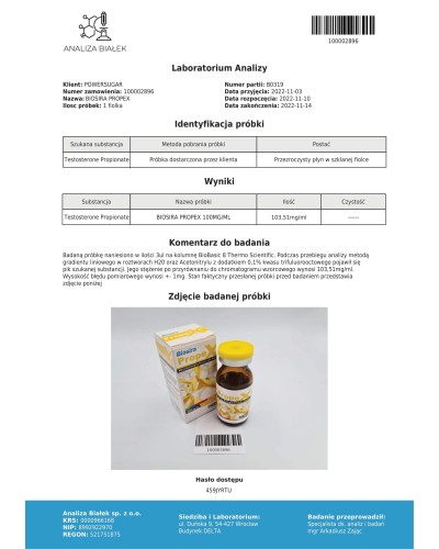 Biosira PropeX (testosterone propionate) 100 mg/ml 10ml vial