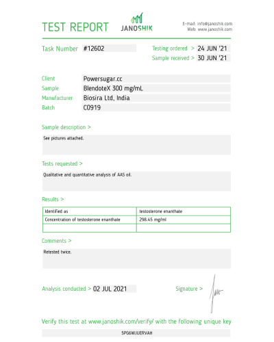 Biosira TestoX (test. enathate) 300 mg/ml 10ml vial
