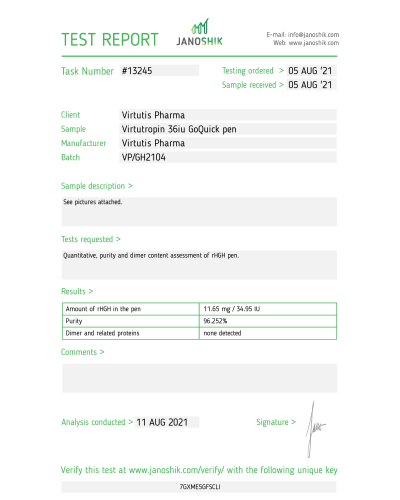 Virtutis Pharma Virtutropin 36iu GoQuick Pen