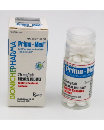 Bioniche Pharma Primo-Med (Methenolone Acetate 25mg/tab, 120tabs/box)