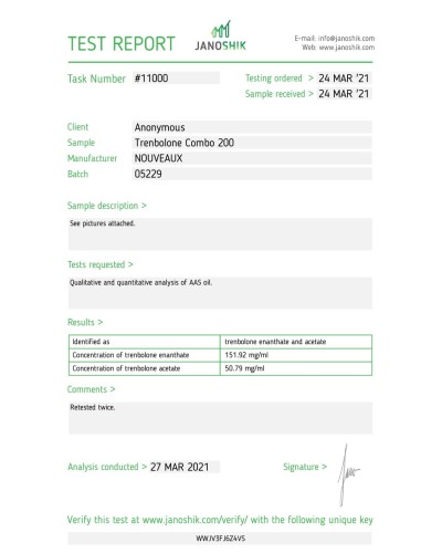 Nouveaux LTD Trenbolone Combo 200mg/ml 10 amp/pack