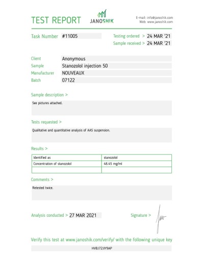 Nouveaux LTD Stanozolol Injection 50mg/ml 10 amp/pack