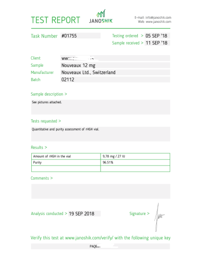 Nouveaux LTD RHGH 36 IU/cartige
